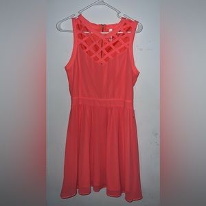 Xhilaration Sleeveless Dress Womens Adult Size Medium Peach Criss Cross Front